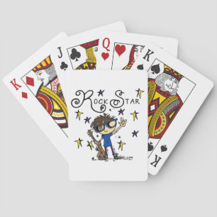 Brunette Rock Star Poker Cards