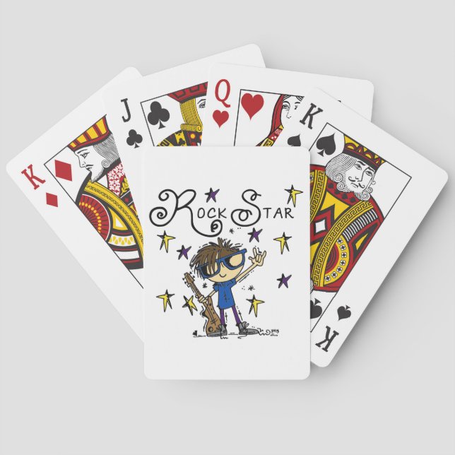 Brunette Rock Star Poker Cards (Back)