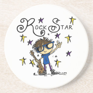 Brunette Rock Star Sandstone Coaster