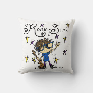 Brunette Rock Star Throw Pillow