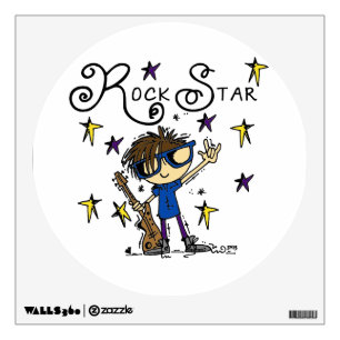 Brunette Rock Star Wall Sticker