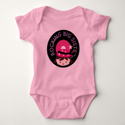 Brunette Rocking Big Sister Baby Bodysuit