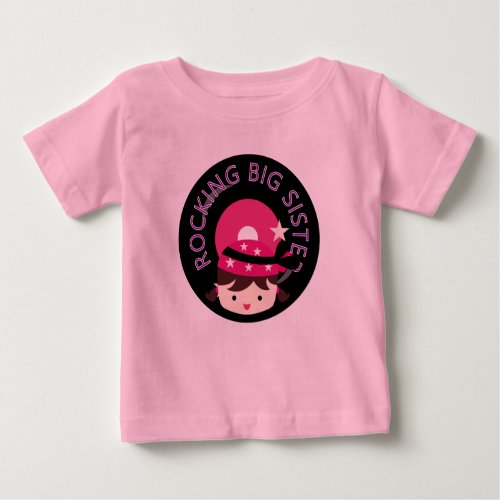 Brunette Rocking Big Sister Baby T_Shirt