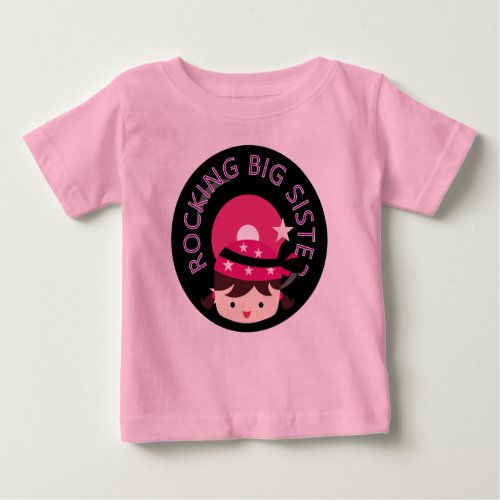 Brunette Rocking Big Sister Baby T_Shirt