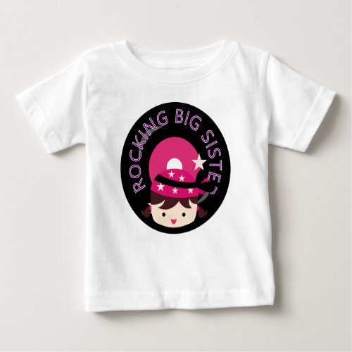 Brunette Rocking Big Sister Baby T_Shirt