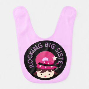 Brunette Rocking Big Sister Bib