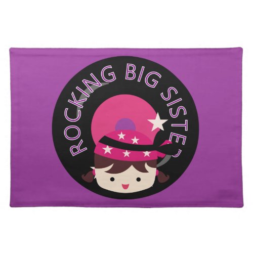 Brunette Rocking Big Sister Cloth Placemat