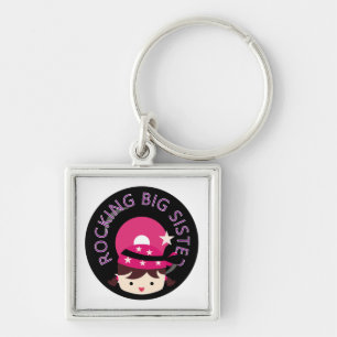 Brunette Rocking Big Sister Keychain