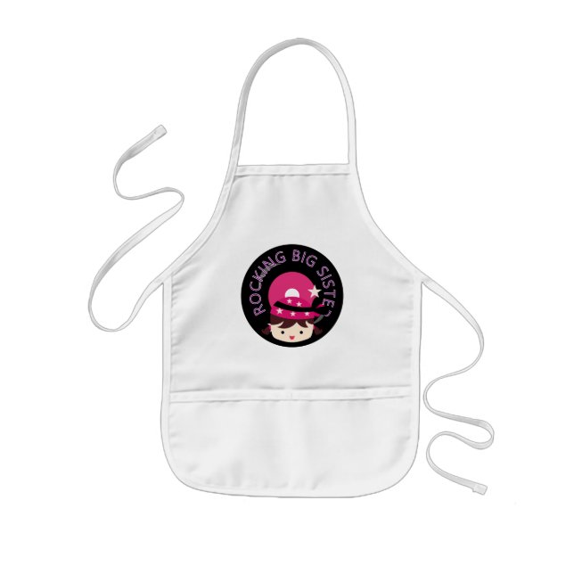 Brunette Rocking Big Sister Kids' Apron (Front)