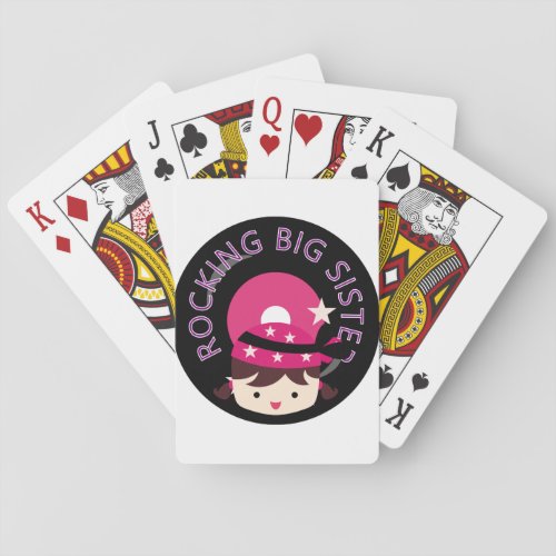 Brunette Rocking Big Sister Poker Cards
