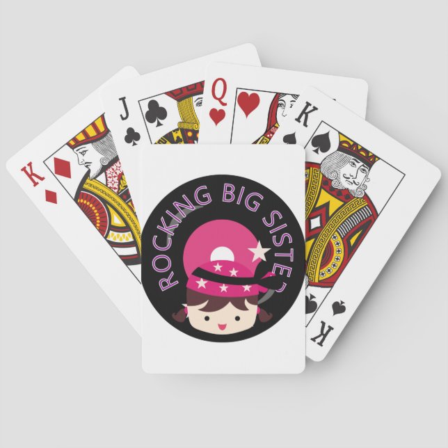 Brunette Rocking Big Sister Poker Cards (Back)