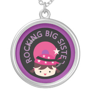 Brunette Rocking Big Sister Silver Plated Necklace