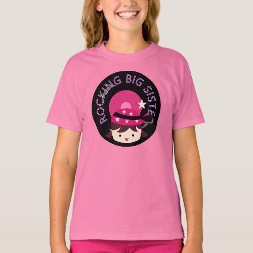 Brunette Rocking Big Sister T_Shirt