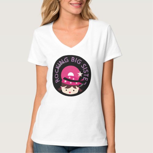 Brunette Rocking Big Sister T_Shirt