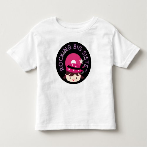 Brunette Rocking Big Sister Toddler T_shirt