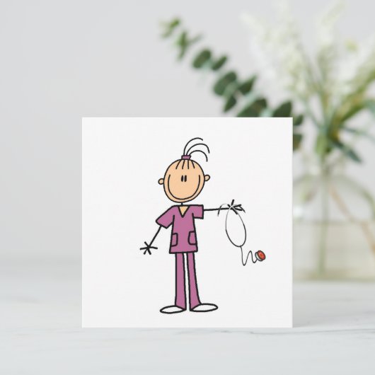 Brunette Stick Figure Nurse (Standing Front)