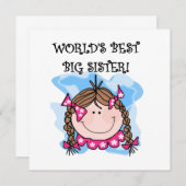 Brunette World's Best Big Sister Gifts (Front/Back)