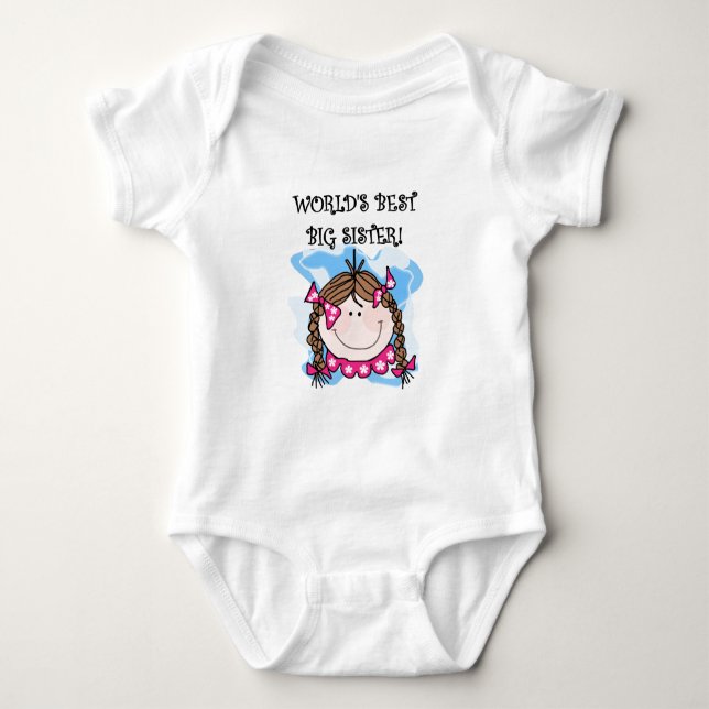 Brunette World's Best Big Sister Tshirts and Gifts (Front)