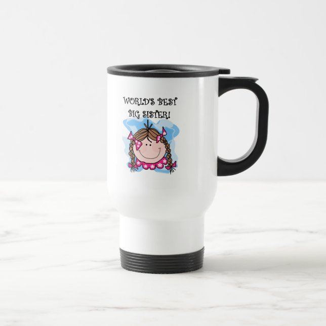 Brunette World's Best Big Sister Tshirts and Gifts Travel Mug (Right)