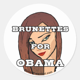 Brunettes for Obama Stickers