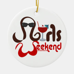 Brunettes in Bikinis - Girls Weekend Fun! Ceramic Ornament