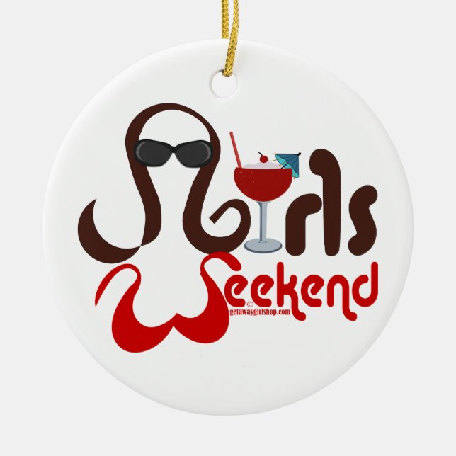 Brunettes in Bikinis - Girls Weekend Fun! Ceramic Ornament (Front)