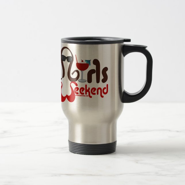 Brunettes in Bikinis - Girls Weekend Fun! Travel Mug (Right)