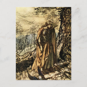 “Brunhilde Dazed and Alarmed” by Arthur Rackham Postcard