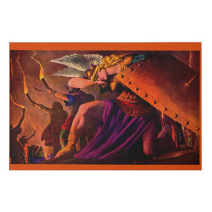 Brunhilde Weeps at Sigfried’s Funeral Pyre Faux Canvas Print