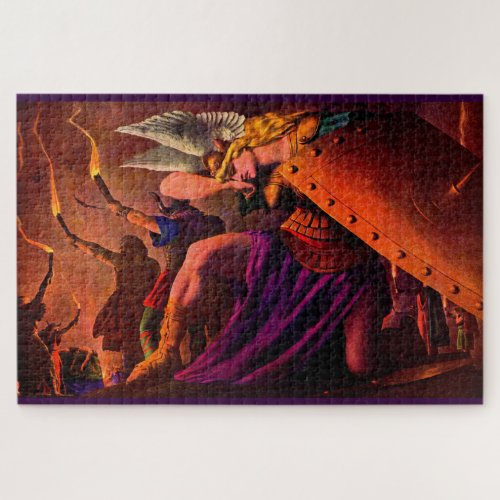 Brunhilde Weeps at Sigfrieds Funeral Pyre Jigsaw Puzzle