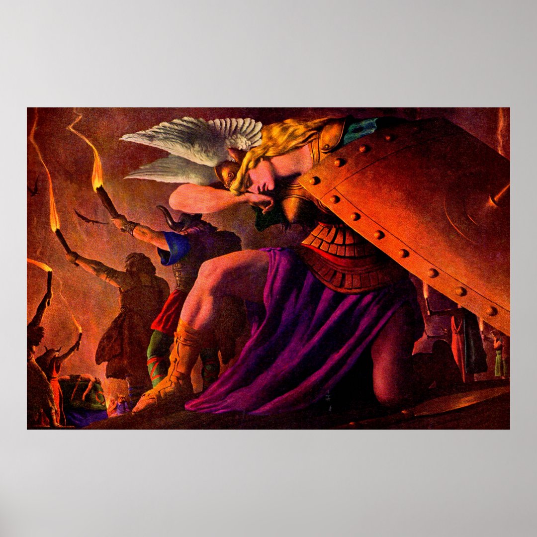 Brunhilde Weeps at Sigfried’s Funeral Pyre Poster | Zazzle