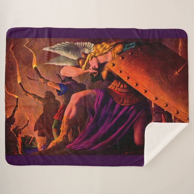 Brunhilde Weeps at Sigfried’s Funeral Pyre Sherpa Blanket (Front (Horizontal))