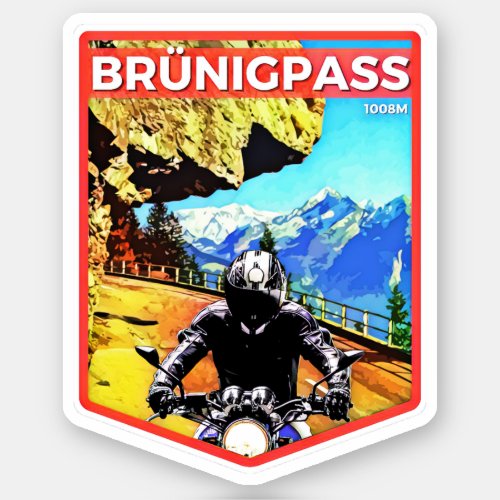 Brnigpass _ Alpenpsse switzerland alpine pass Sticker