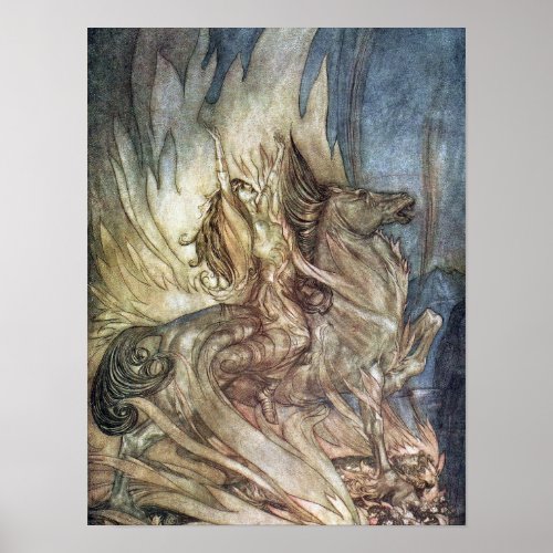 Brnnhilde and the funeral pyre of Siegfried Poster