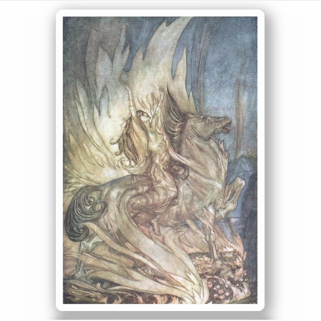 Brünnhilde and the funeral pyre of Siegfried Sticker (Front)