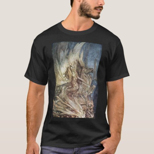 Brnnhilde and the funeral pyre of Siegfried T_Shirt