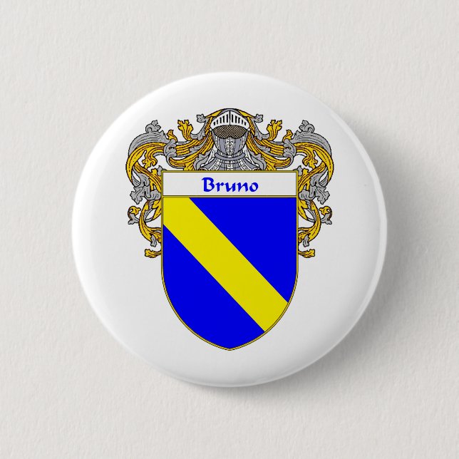 Bruno Coat of Arms (Mantled) Pinback Button (Front)