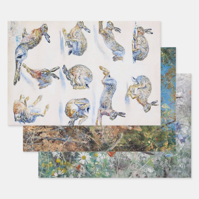 Bruno Liljefors, Animals Wrapping Paper Sheets (Set)