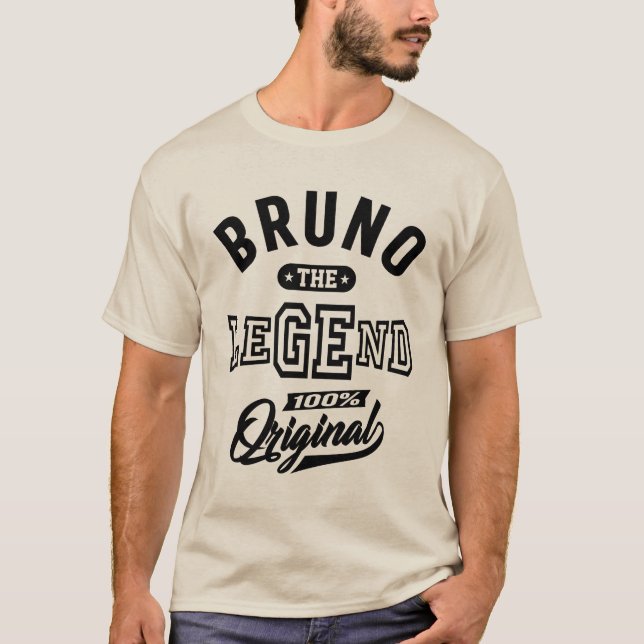 Bruno Personalized Name Birthday Gift T-Shirt (Front)