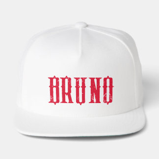 BRUNO Red White Romantic Music Legend Snap Back Hat