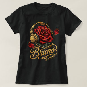 Bruno Vintage Headphone Rose Shirt, Personalized N T-Shirt