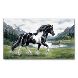 Brunskjottur Black pinto Icelandic Business Card Magnet