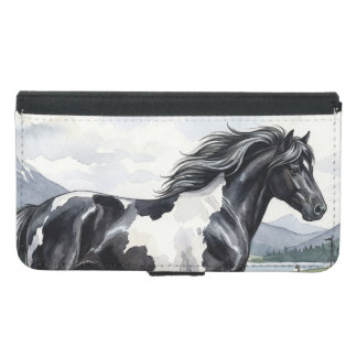 Brunskjottur Black pinto Icelandic Samsung Galaxy S5 Wallet Case
