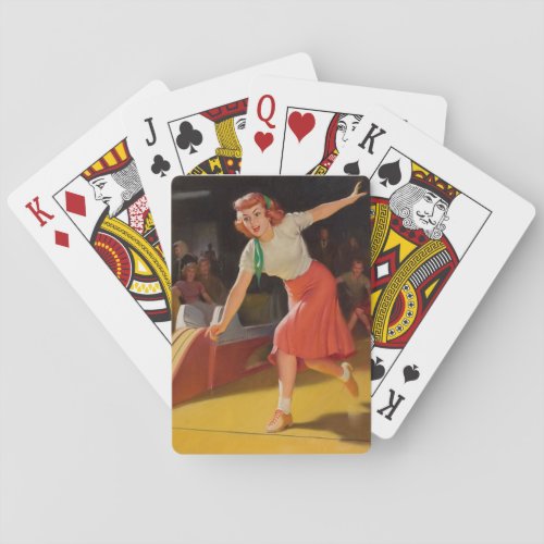 Brunswick Bowling Pin Up Art Poker Cards