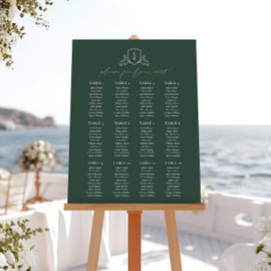 BRUNSWICK CREST 12 Table Wedding Seating Plan Foam Board