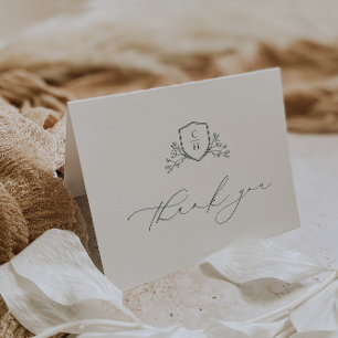 BRUNSWICK CREST Wedding Photo Letterpress Thank You Card