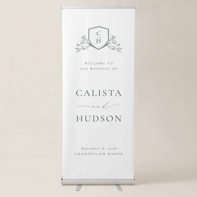 BRUNSWICK CREST Wedding Welcome Retractable Banner (Front)