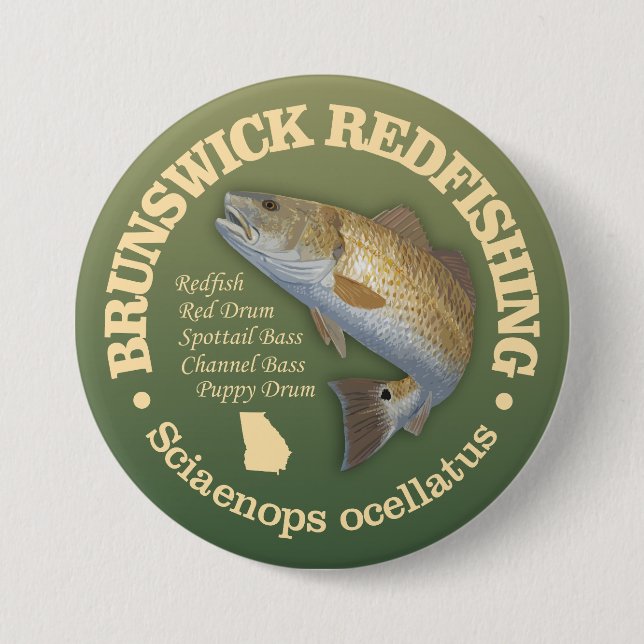Brunswick GA (redfish) Button (Front)