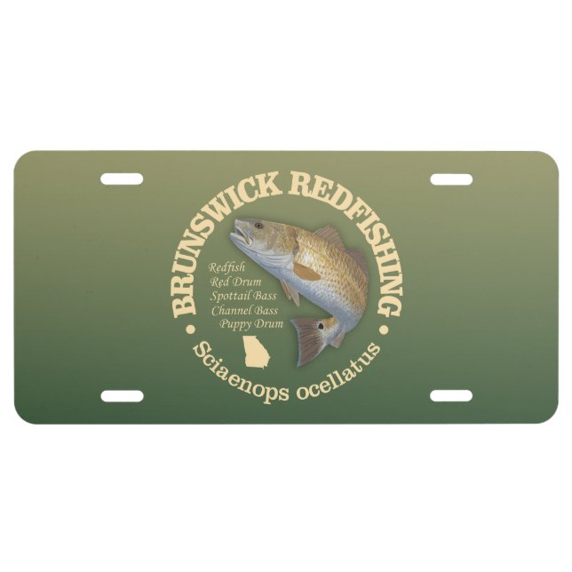 Brunswick GA (redfish) License Plate (Front)