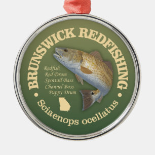 Brunswick GA (redfish) Metal Ornament
